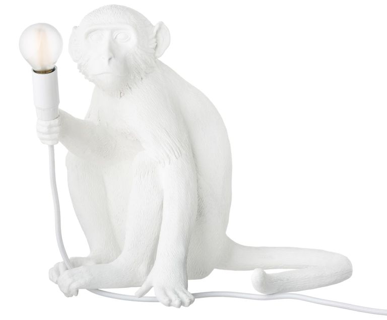Seletti Monkey Sitting tafellamp wit