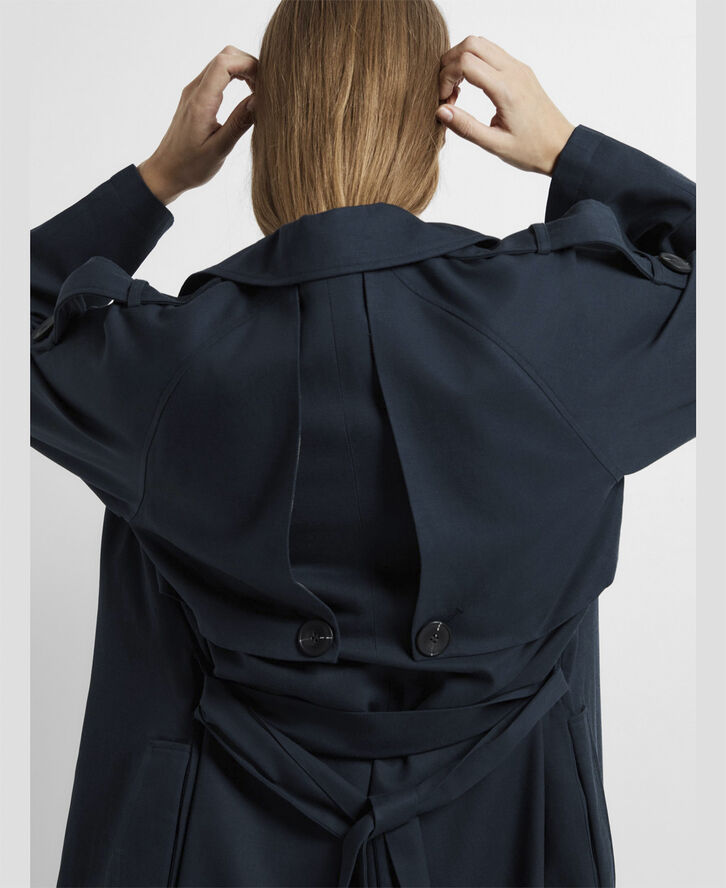 Selected Femme SLFNEW BREN LS TRENCH COAT B NOOS Mørkeblå