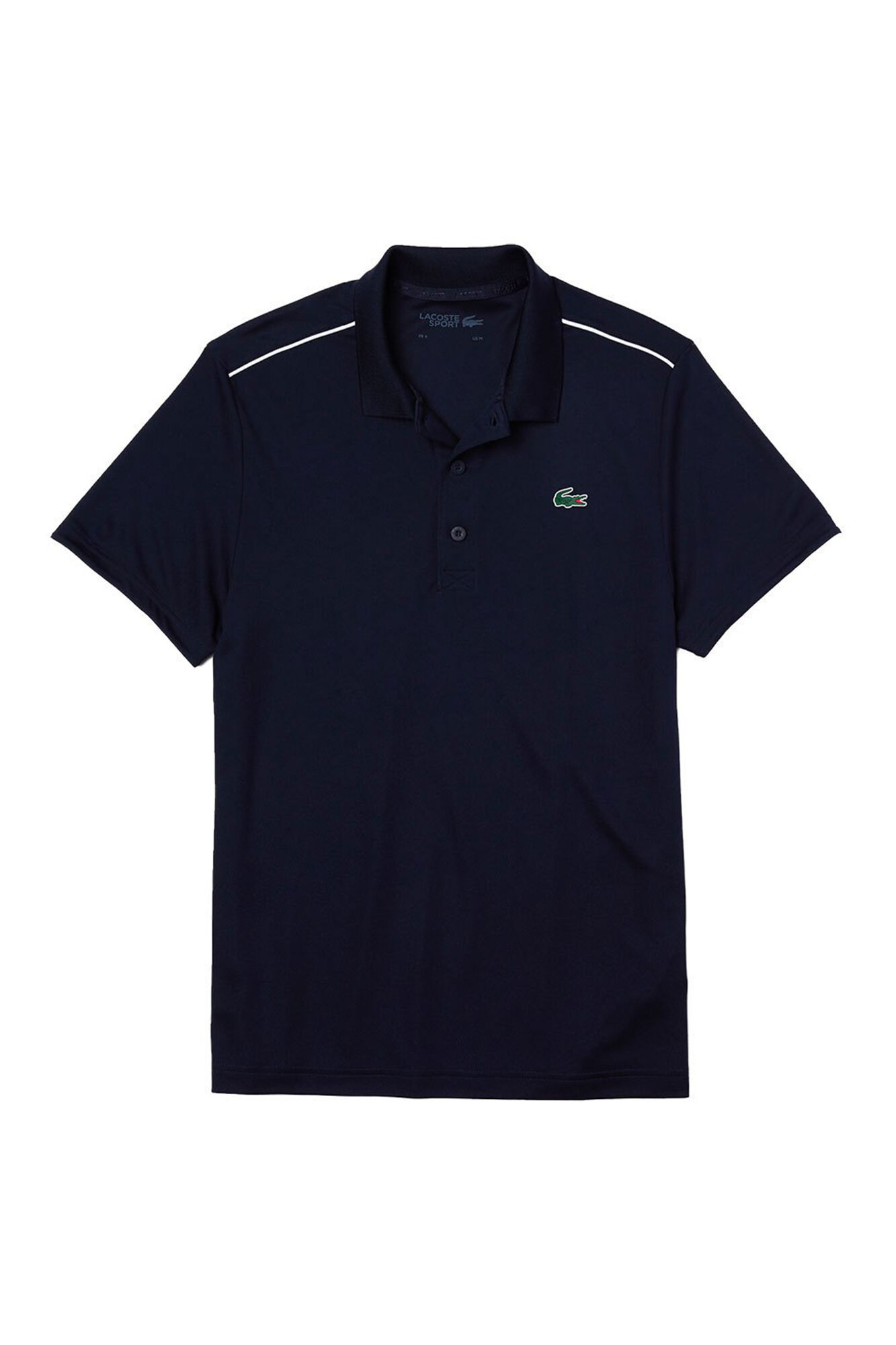 Camisa polo com detalhes contrastantes nos ombros e punhos - Azul marinho