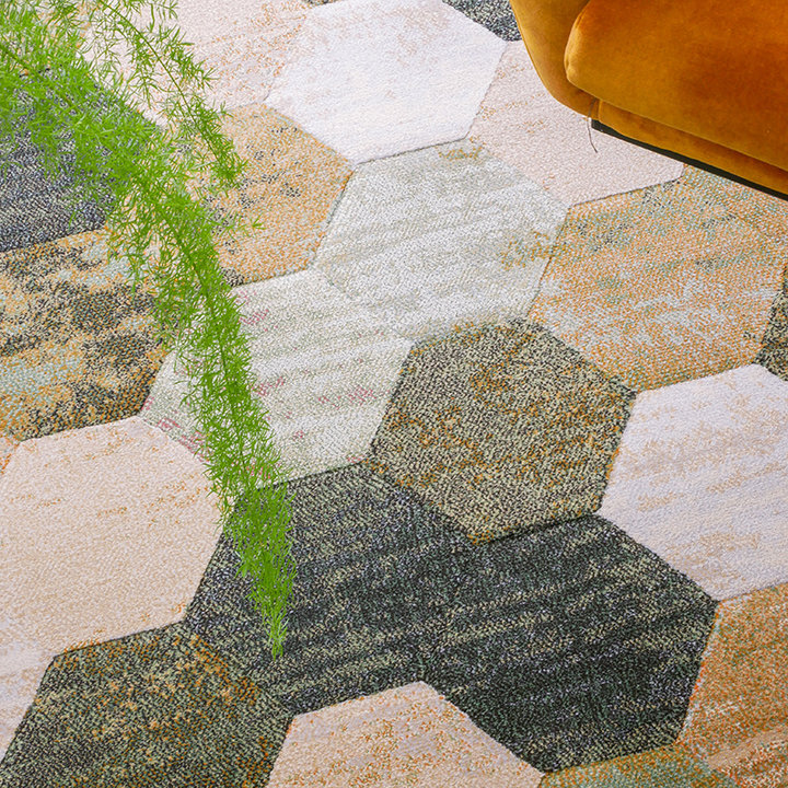 Ovaal modern vloerkleed - Amado Groen 6444 | Kleur