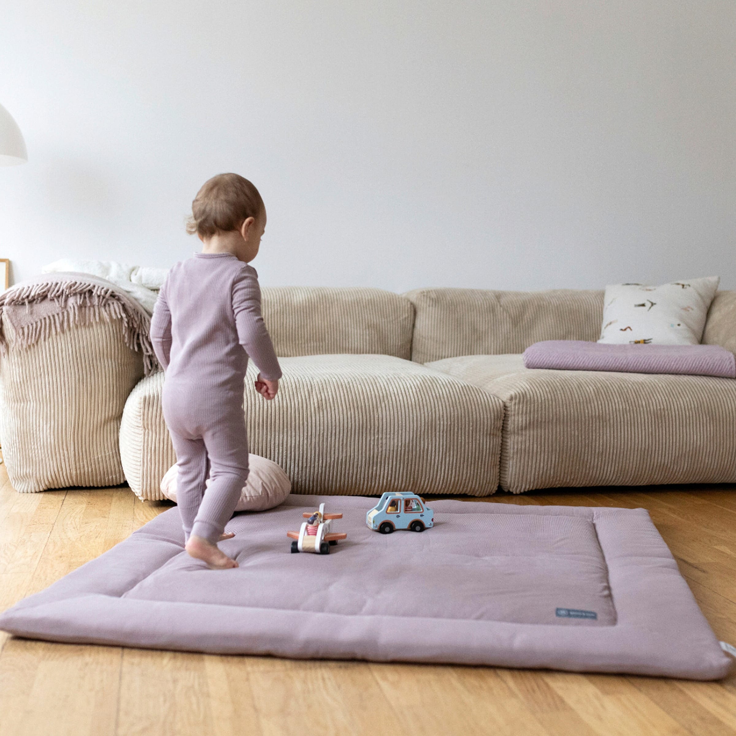 emma & noah Krabbeldecke Mini Piqué 120x120 cm Essential Berry