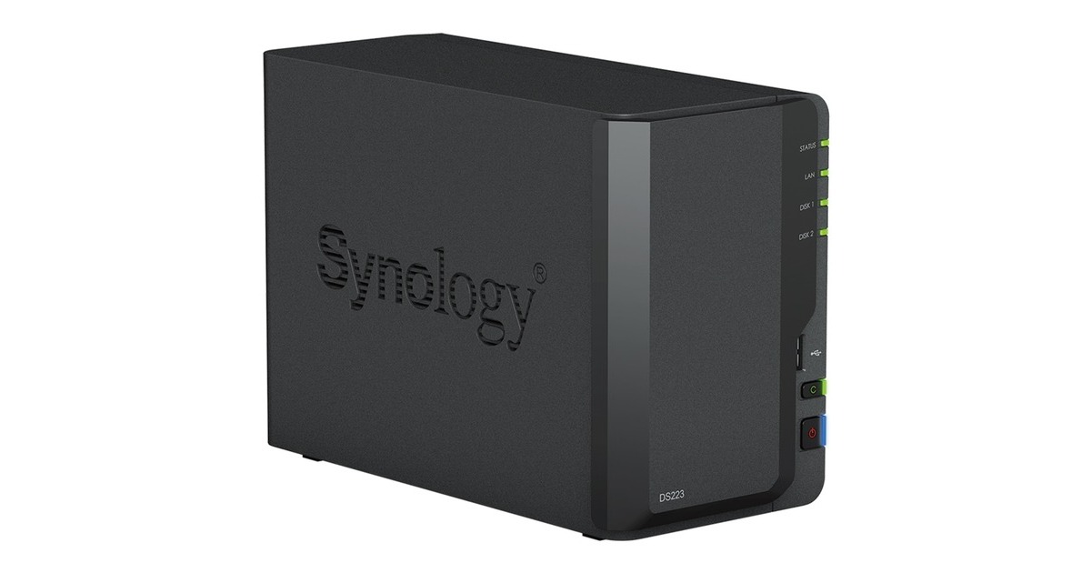 SynologyDiskStation DS223 nas  (Zwart, 1x 1GbE LAN, 3x USB 3.2 Gen 1)