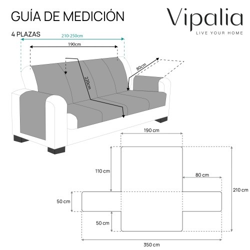 Capa de sofá Vipalia com círculos azuis e cinzas para animais de estimação.