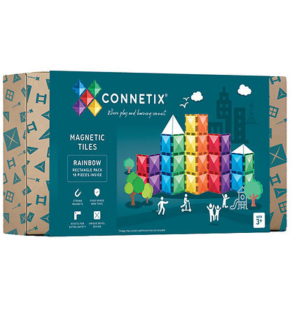Connetix Magnets?t - 18 Dele - Rainbow Rectangle