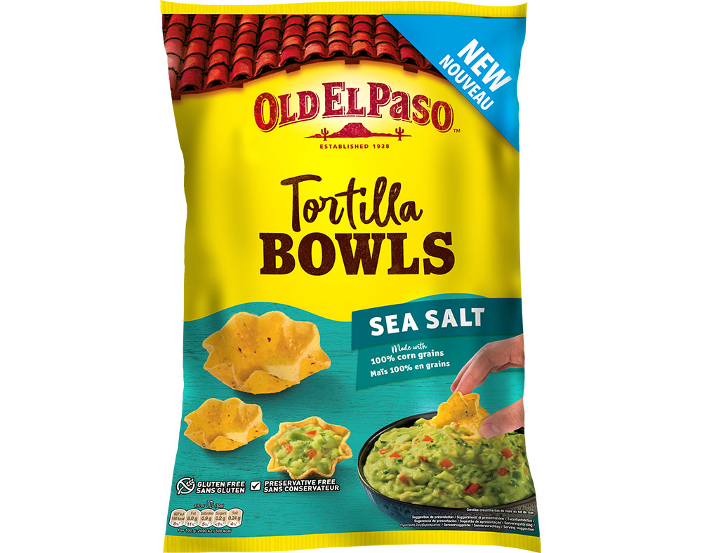 TORTILHA OLD EL PASO BOWLS SEA SALT SEM GLUTÉN 150G
