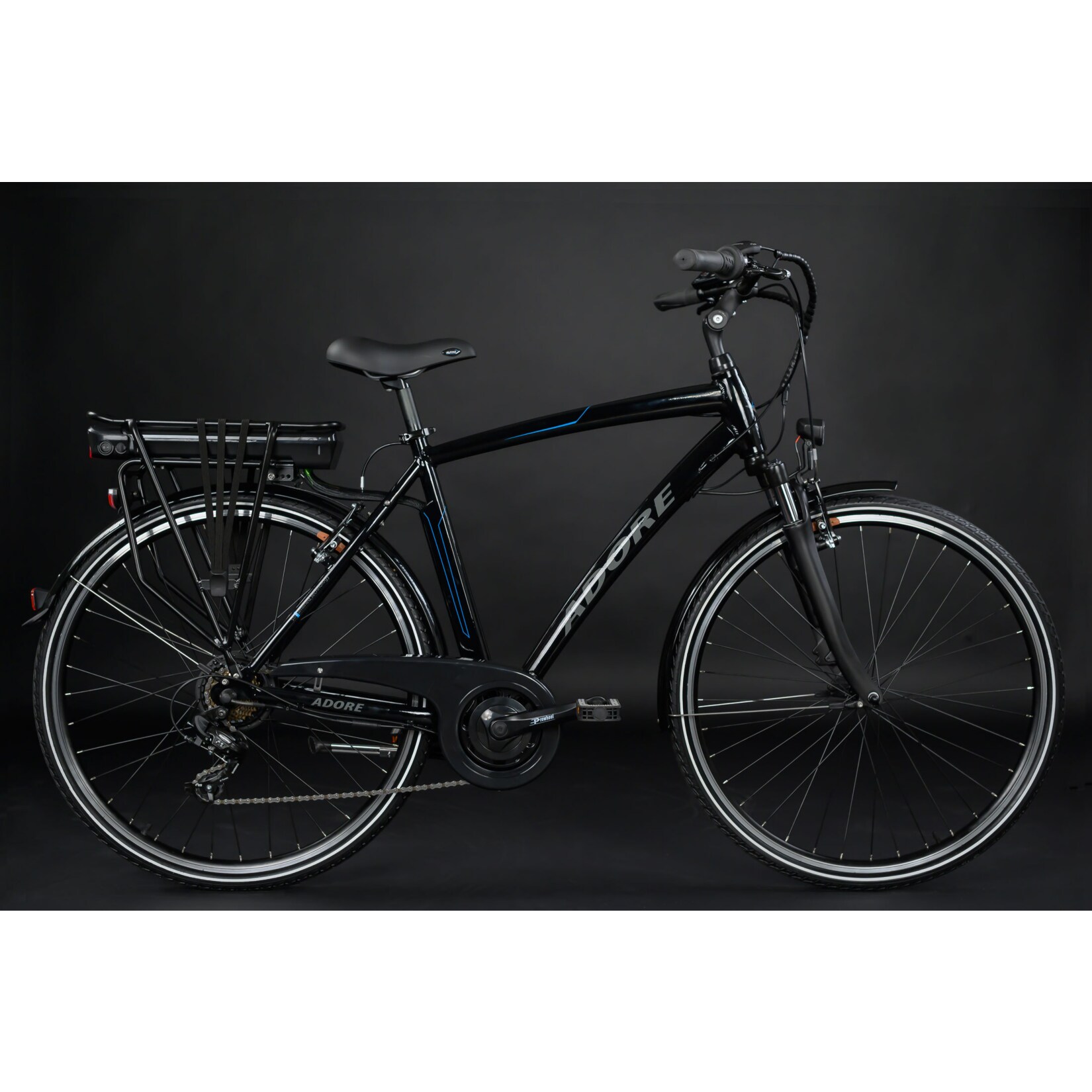 Adore Pedelec E-Bike Cityfahrrad 28'' Adore Versailles schwarz-blau