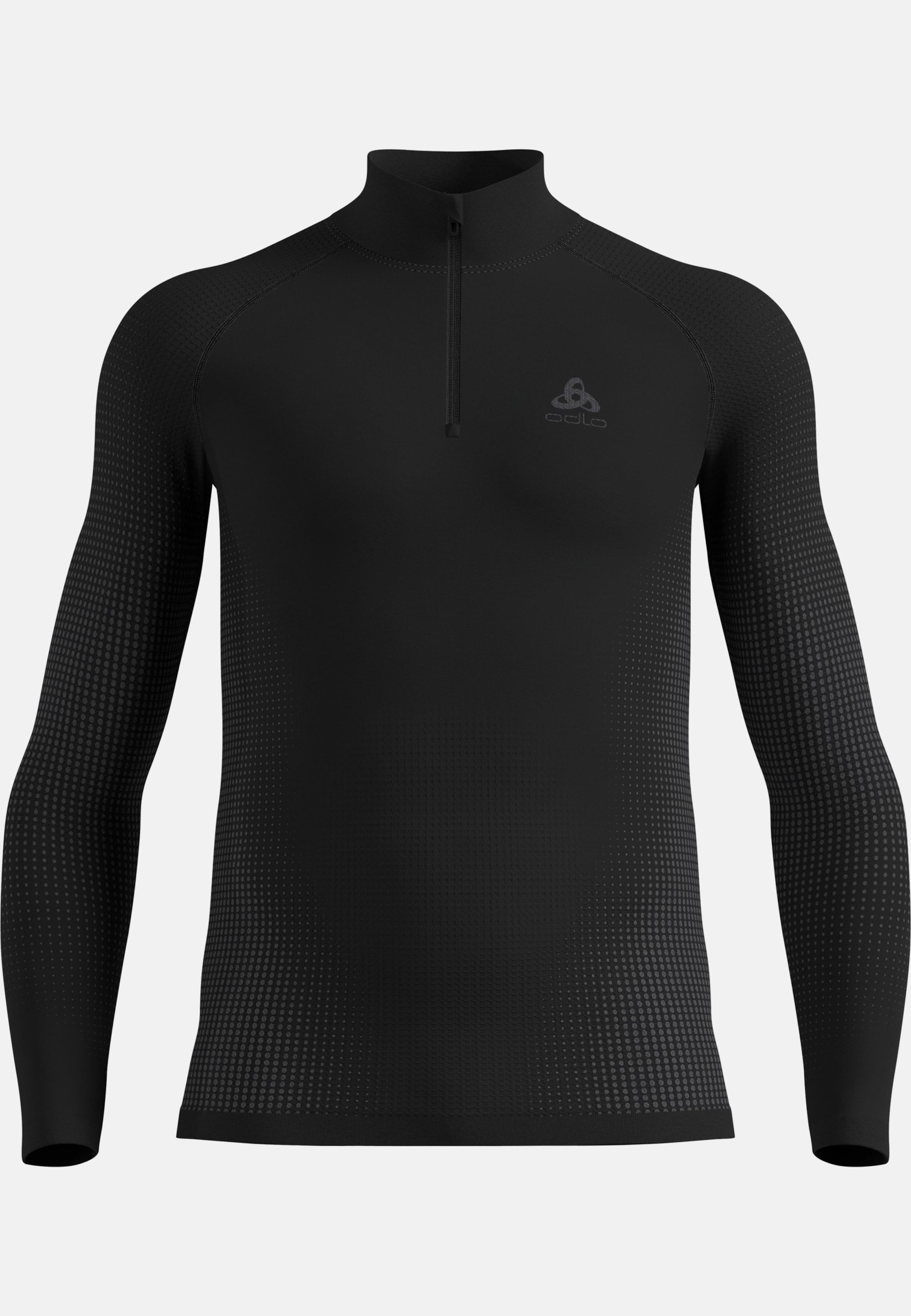 Performance Warm Base Layer Half Zip in black - odlo graphite grey