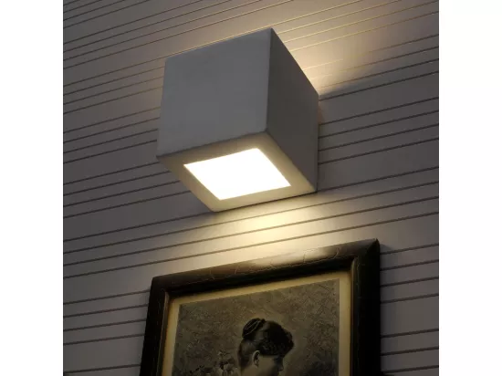 Sollux Applique murale à 1 ampoule en céramique blanche, E27
