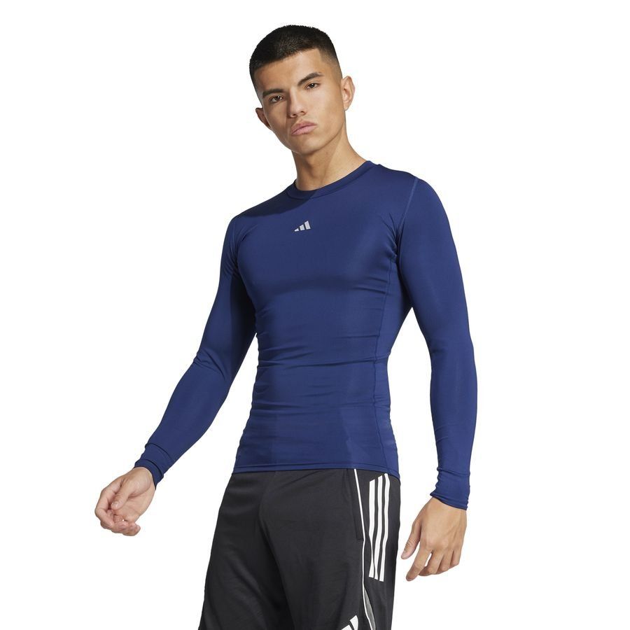 adidas Baselayer Techfit - Bleu Manches Longues
