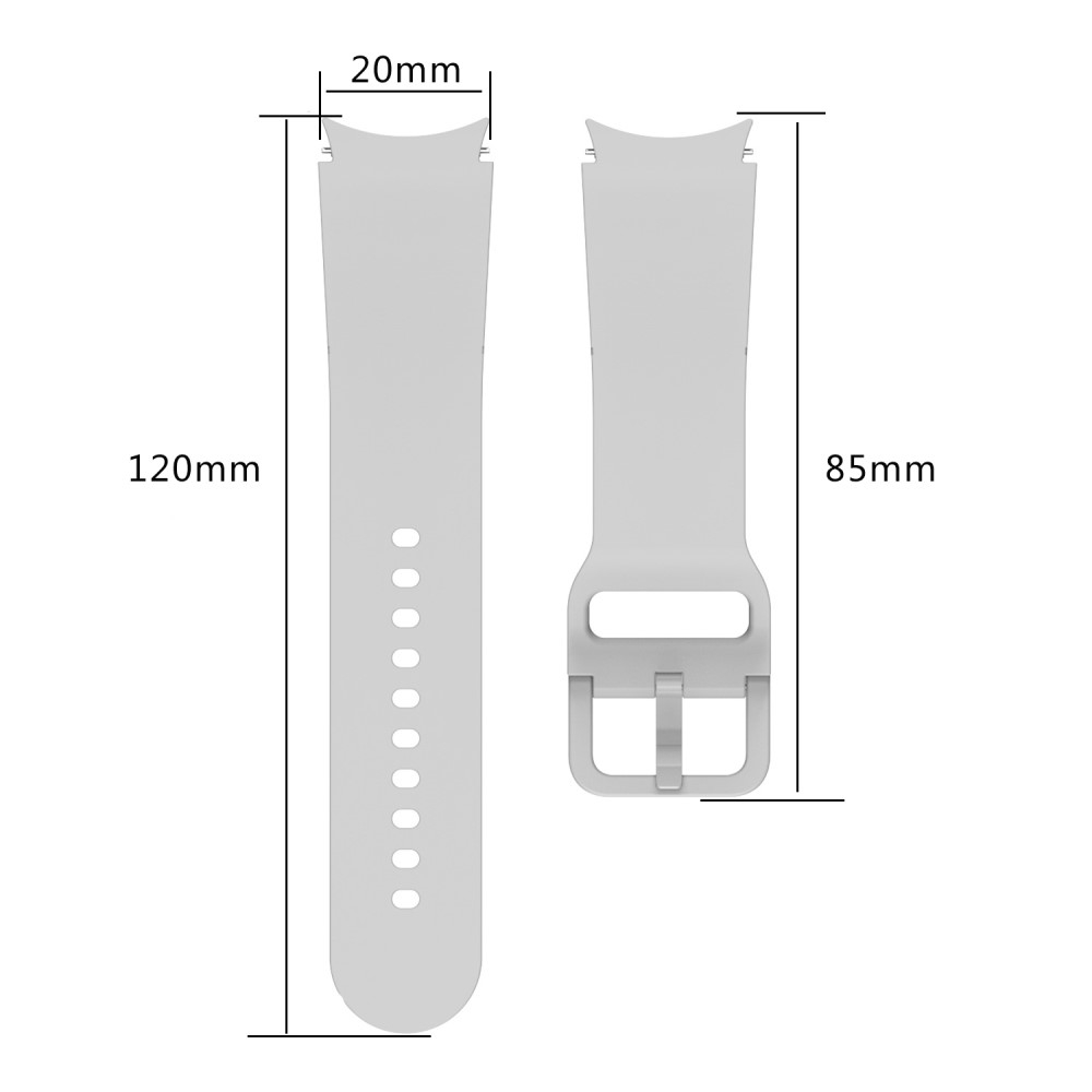 Samsung Galaxy Watch 4 (40mm) Ersatz Sport Silikon Armband (Gelenkumfang: 180 - 220mm) - Weiss