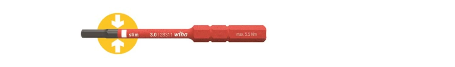 Wiha 2831-18 SoftFinish electric slimBit - 2,5 x 75 mm - 3,8 Nm