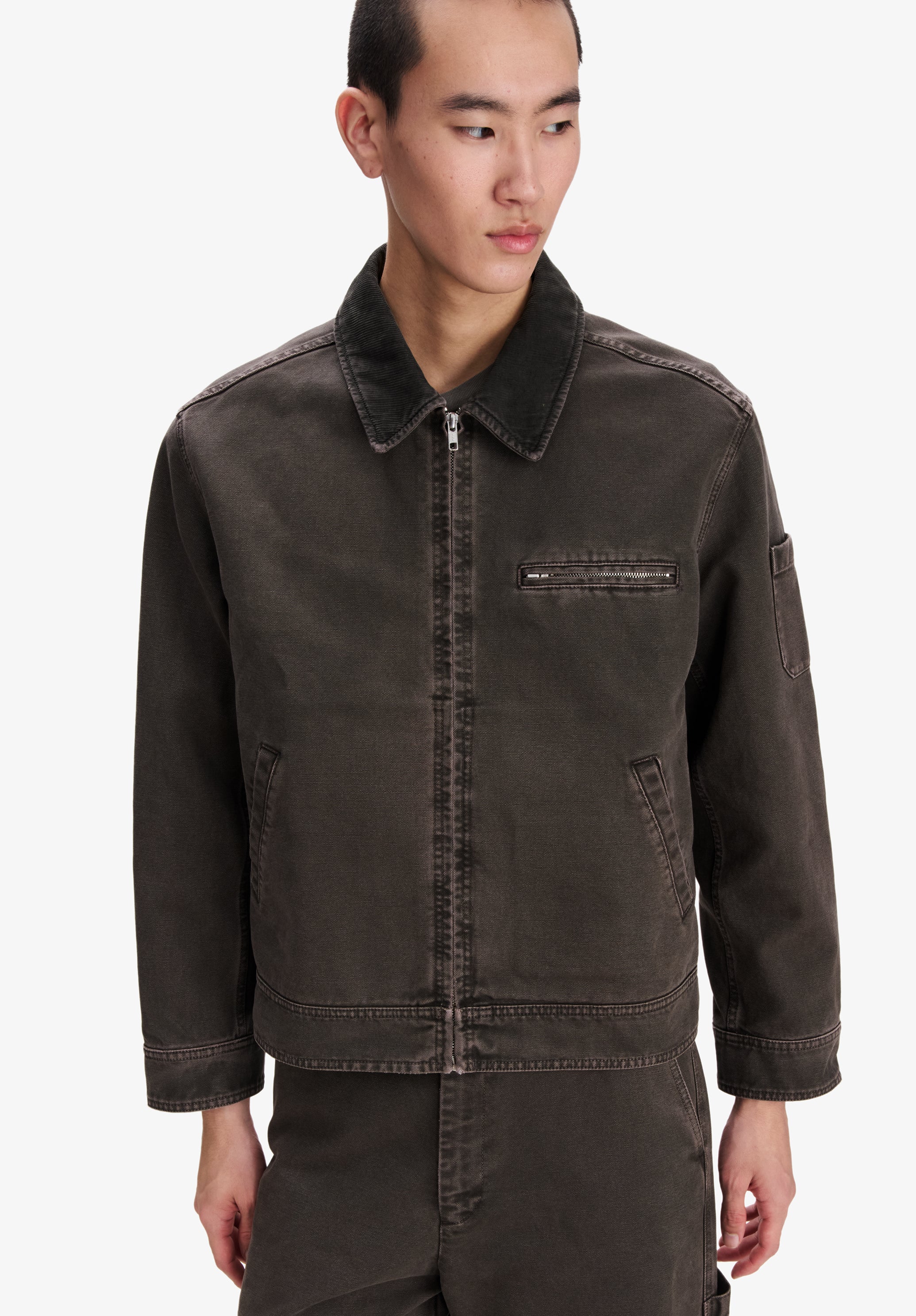 Blouson workwear en toile marron - Marron