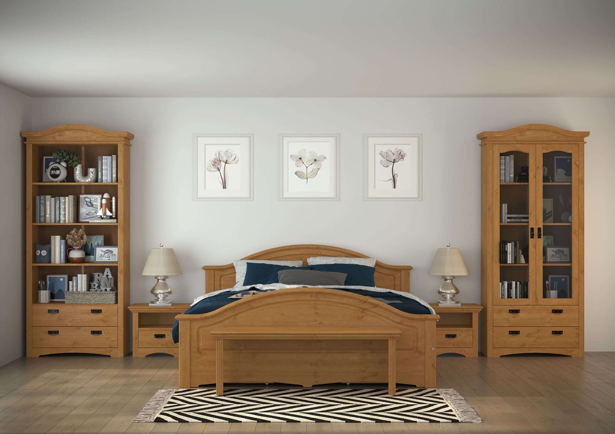 Home affaire Regal »Konrad, Standregal, Bücherregal, Stauraum« aus massiver Kiefer, Breite 94 cm, Höhe 208 cm, mit Schubladen, FSC®