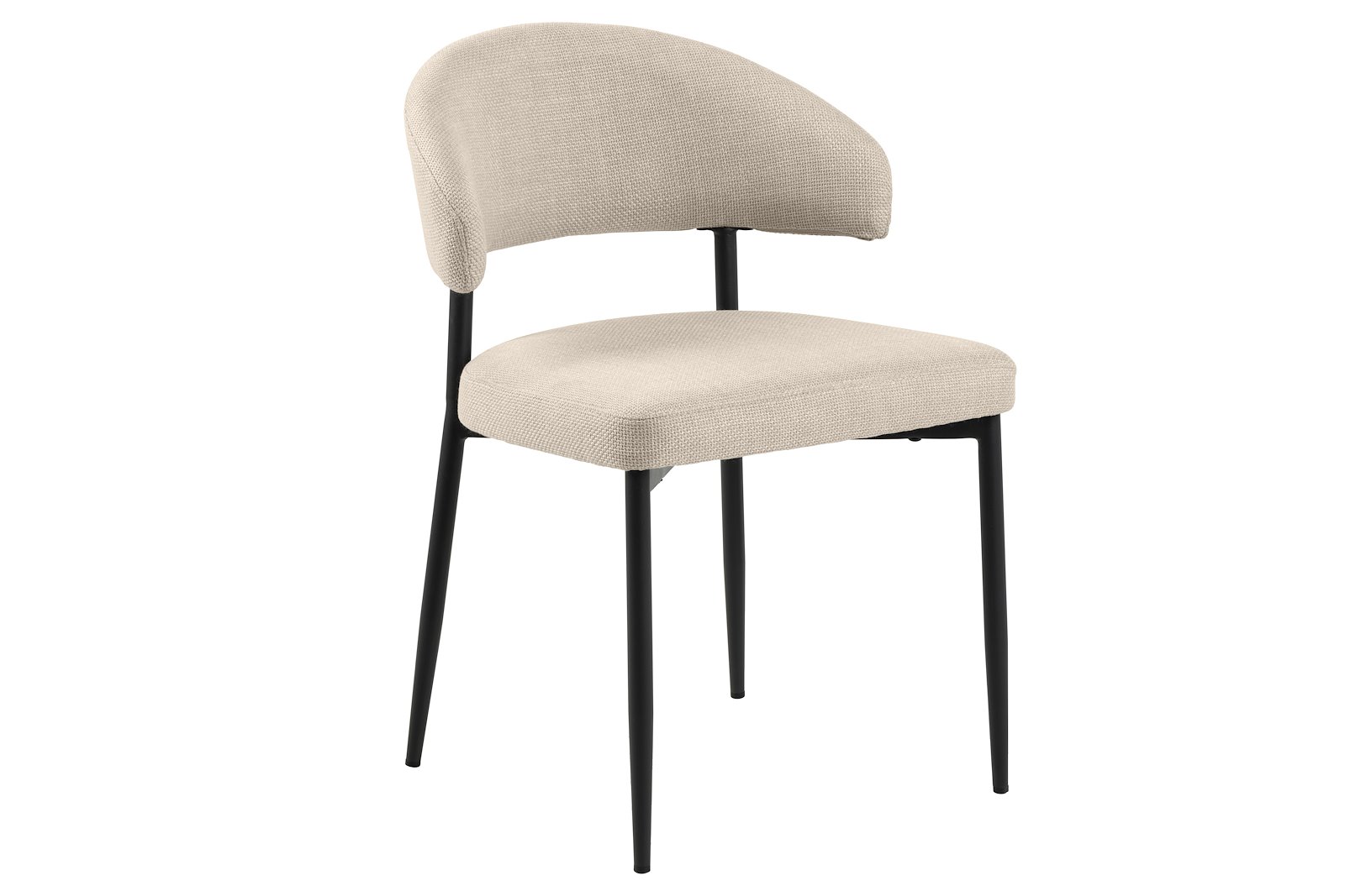 Edina spisestol Tekstil Basel 24 Beige med sortlakkert stålben