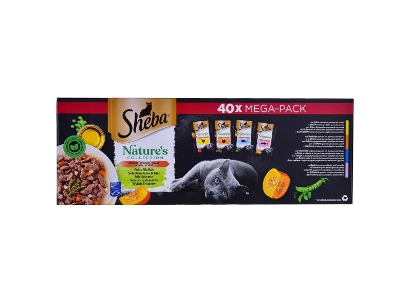 SHEBA Nature's mix smagsvarianter i sauce katteposer40x85g