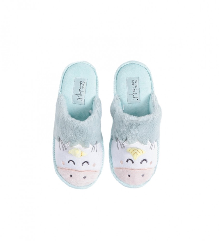 Pantufas Aznar Innova Unicórnio Azul