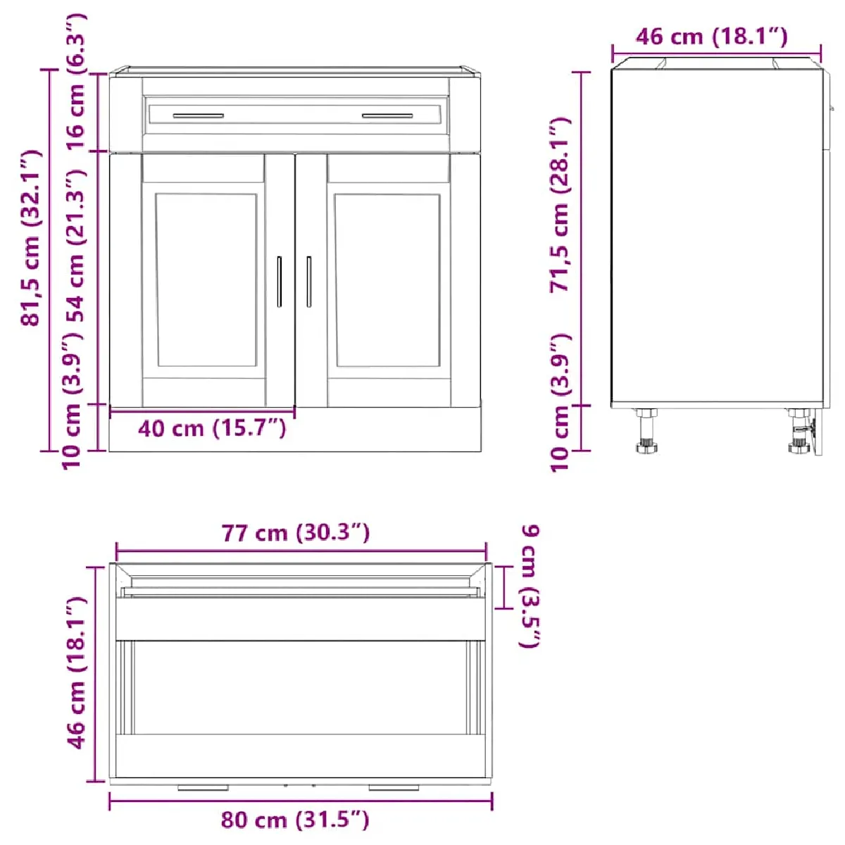 VidaXL Armoire cuisine Porto Chêne Sonoma