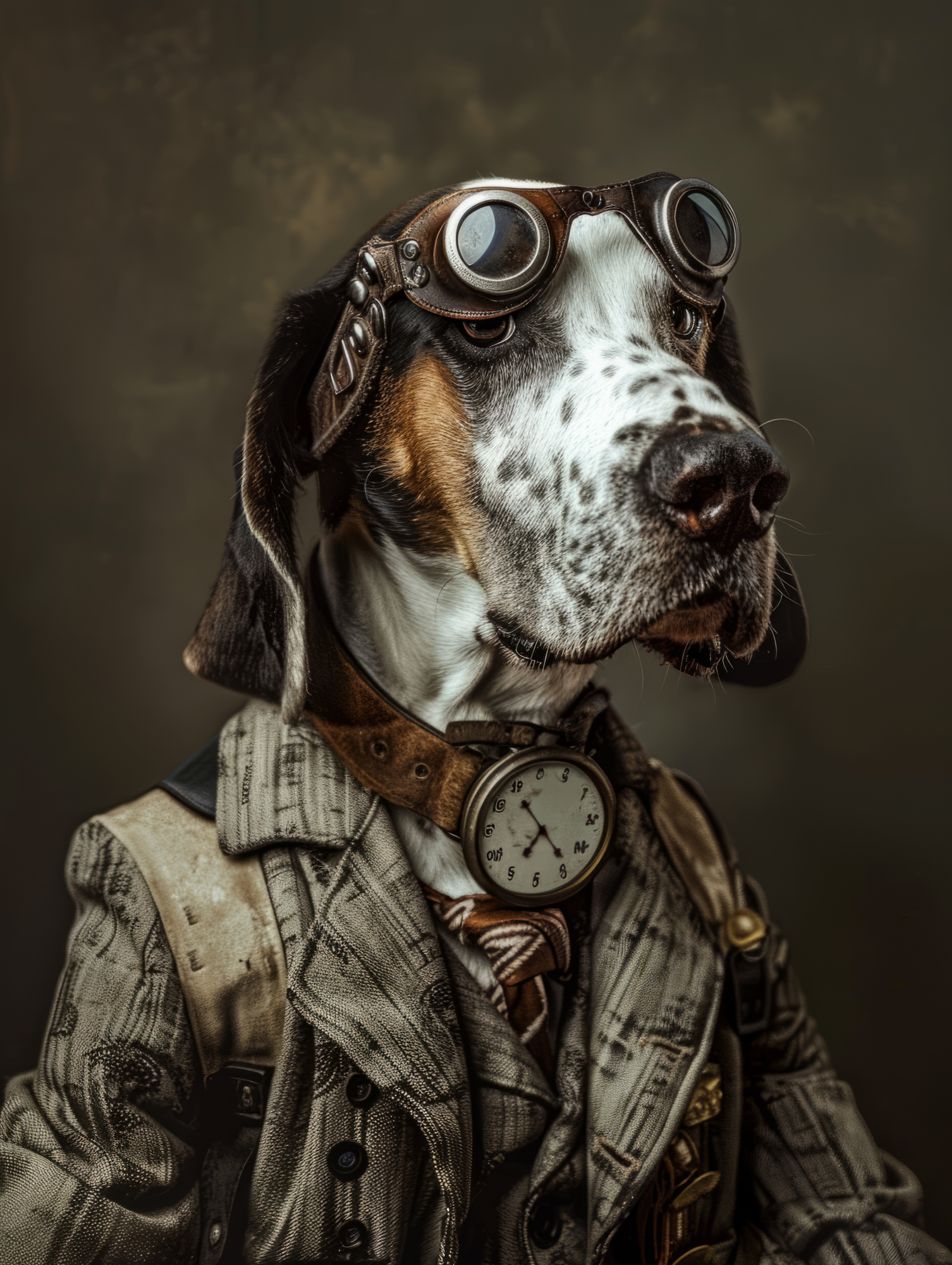 Canvas schilderij van een fTreeing Walker Coonhound 80x120 cm