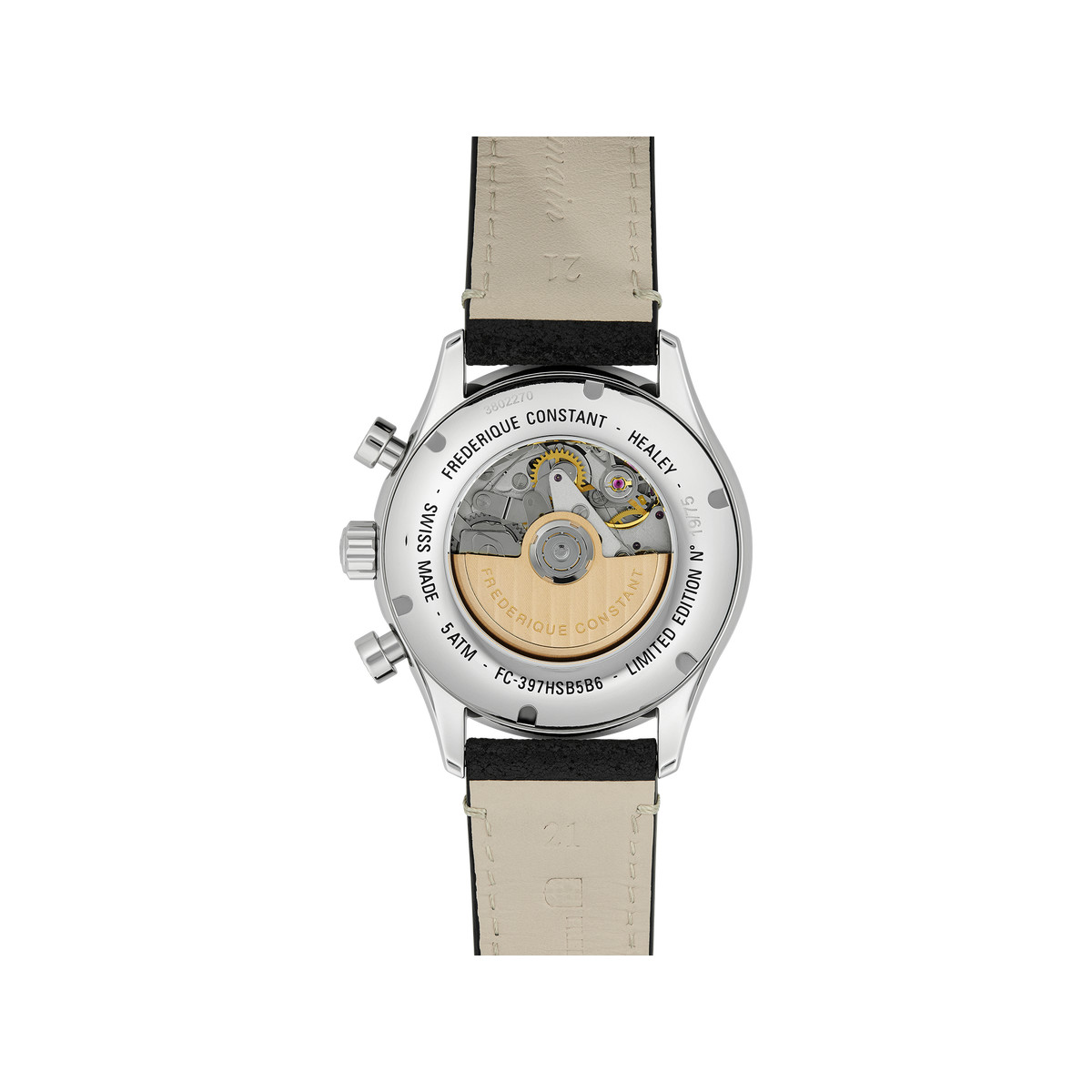 Montre Frédérique Constant homme chronographe automatique acier cuir noir
