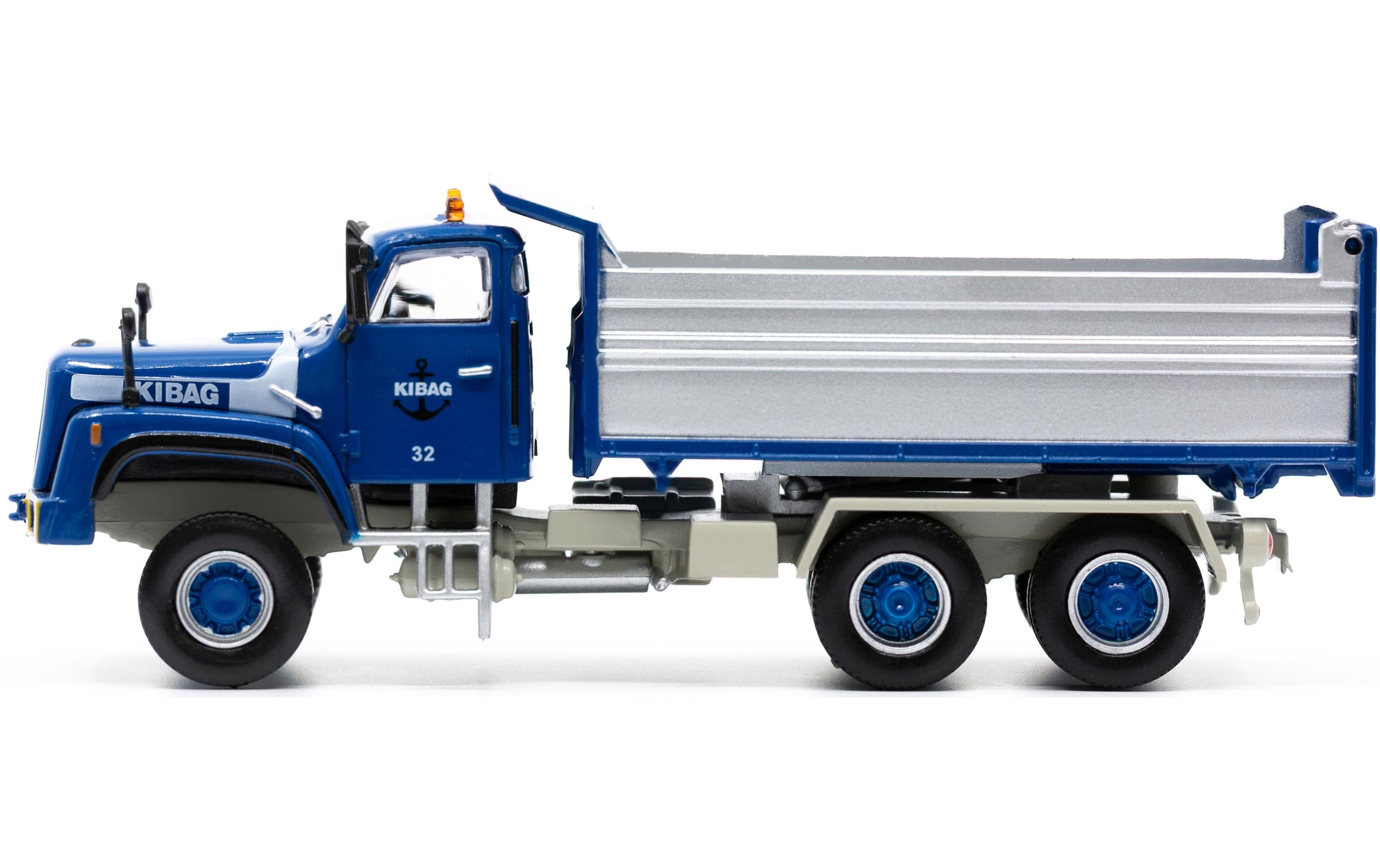 LKW Saurer D330N 6 x 6 Kipper KIBAG blau 1:87H0 Lastwagen Modell
