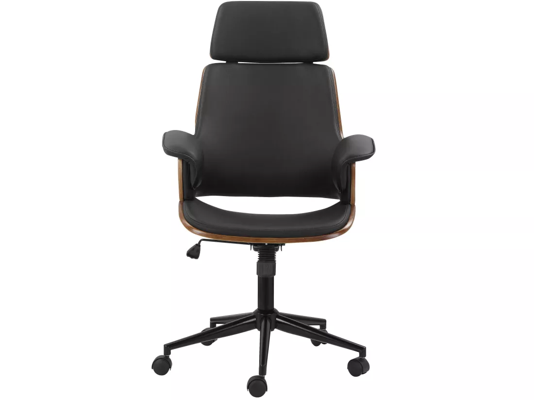 Masao | Chaise de bureau en PU noir
