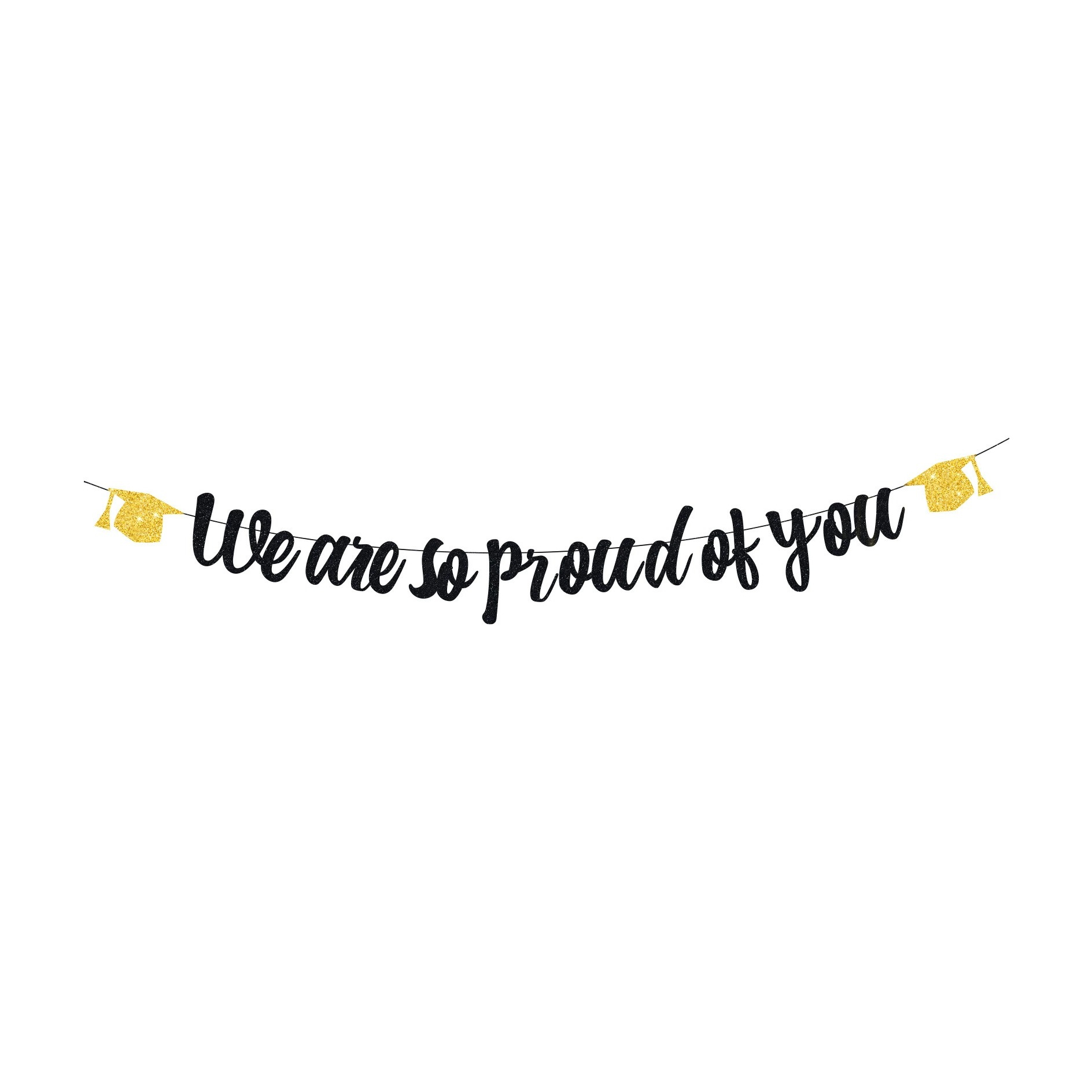 (155cm) Glitzer Abschluss Feier Girlande Graduation Party Dekoration - We Are So Proud Of You