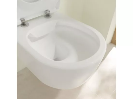 Pack WC suspendu sans bride VILLEROY ET BOCH Avento + Bâti support ViConnect Pro + abattant frein de chute + plaque noir mat