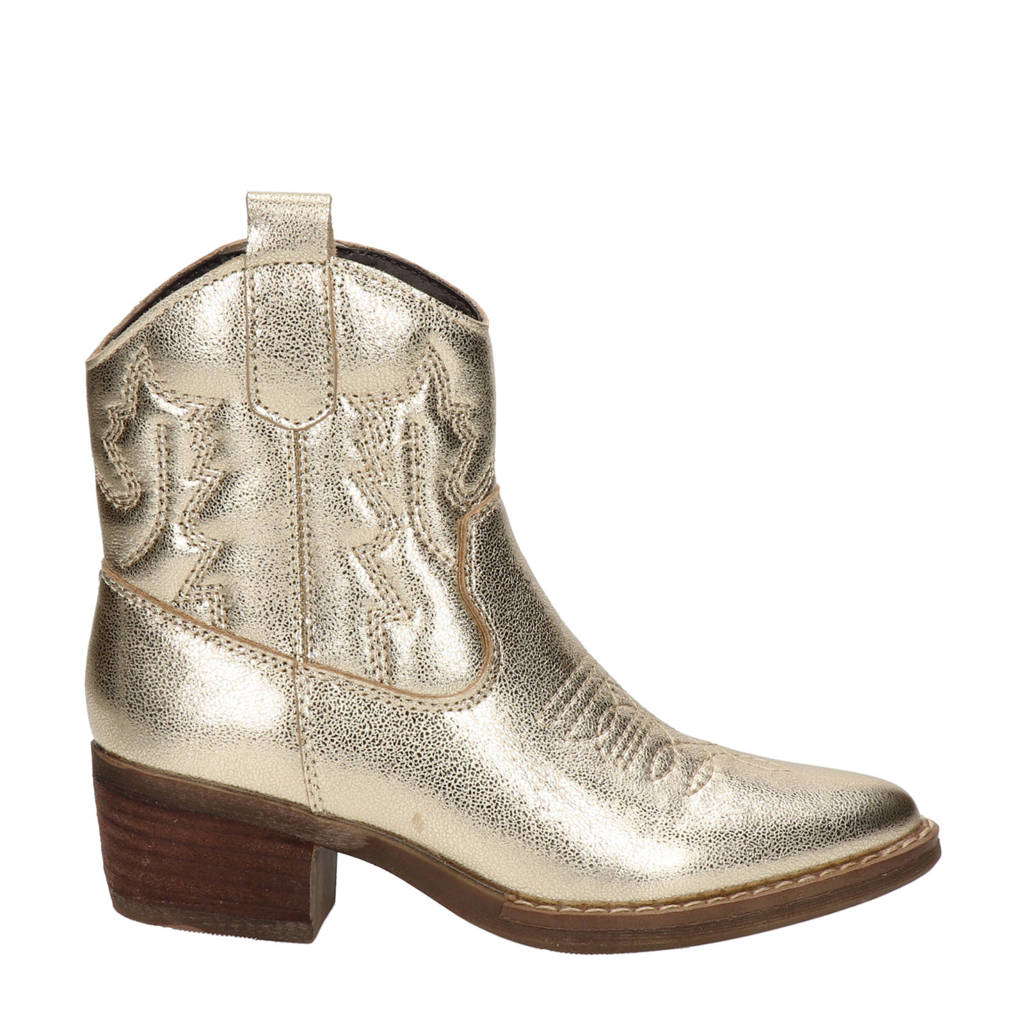 Nelson Kids leren cowboylaarzen goud