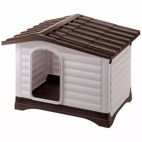 Canil de plástico Ferplast Villa 90, cinza