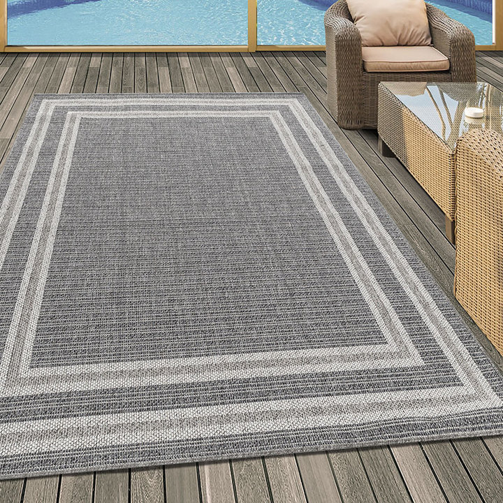 Jute balkonkleed - Aruba Double-edge Grijs