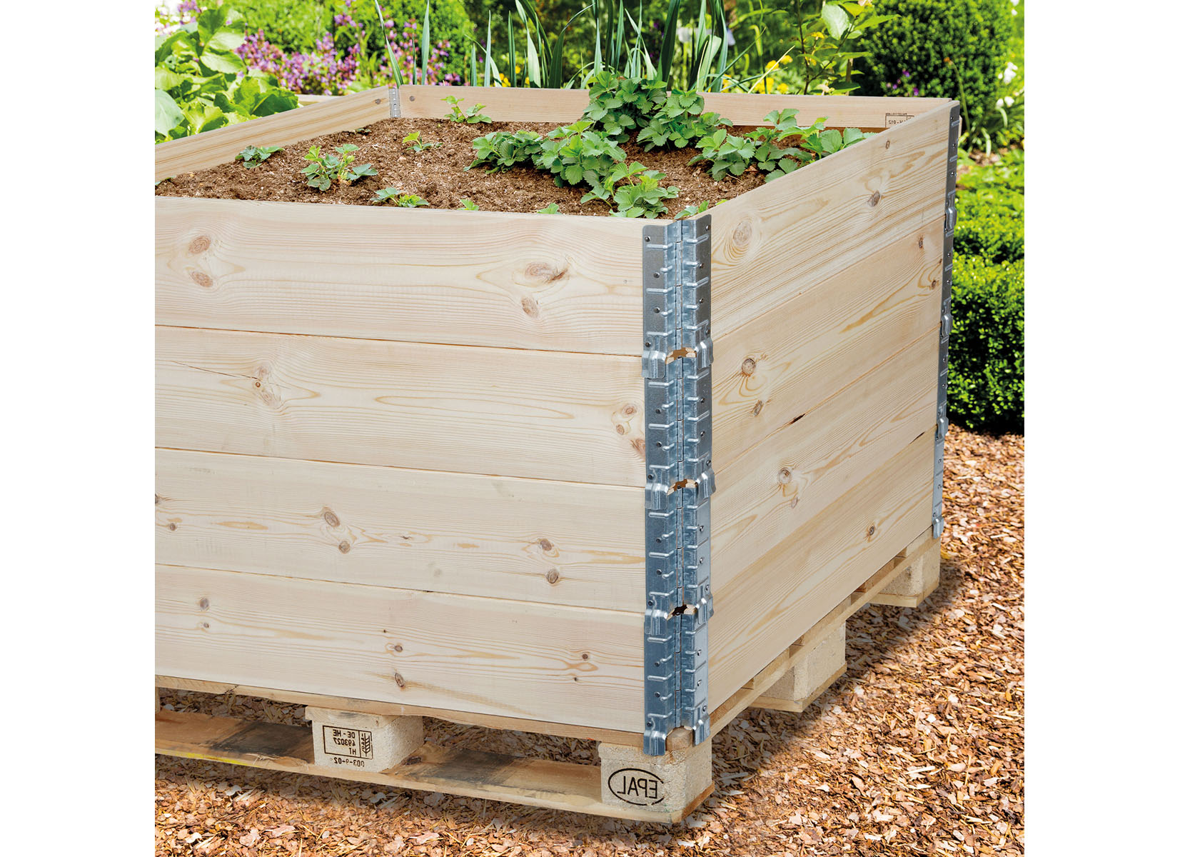 Grüner Jan Hochbeet-Rahmen stapelbar aus Holz 120x19x80cm Natur
