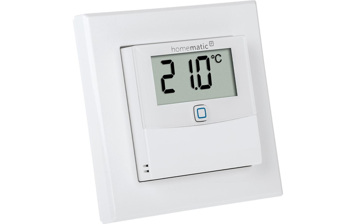 Smart Home Wired Temperatur- und LuftfeuchtigkeitssensorZur Regelung und Messung der Raumtemperatur sowie Ermittlung der Luftfeuchtigkeit, mit Display – HmIPW-STHD