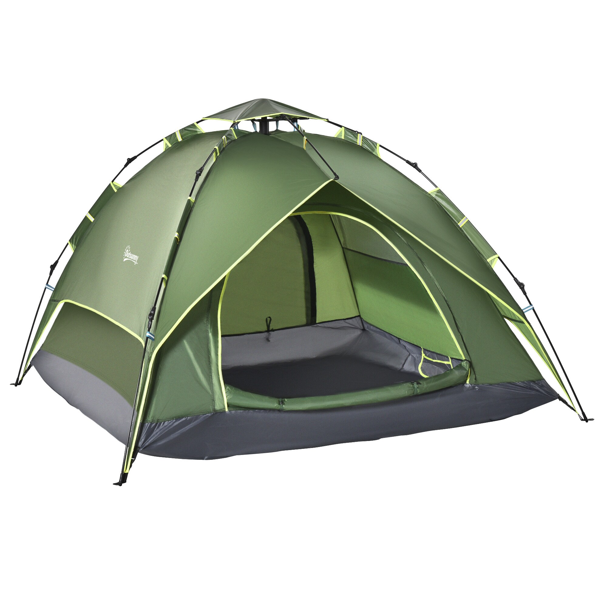 Outsunny Quick-Up-Zelt für 2 Personen + 1 Kind dunkelgrün 210 x 210 x 140 cm (LxBxH)
