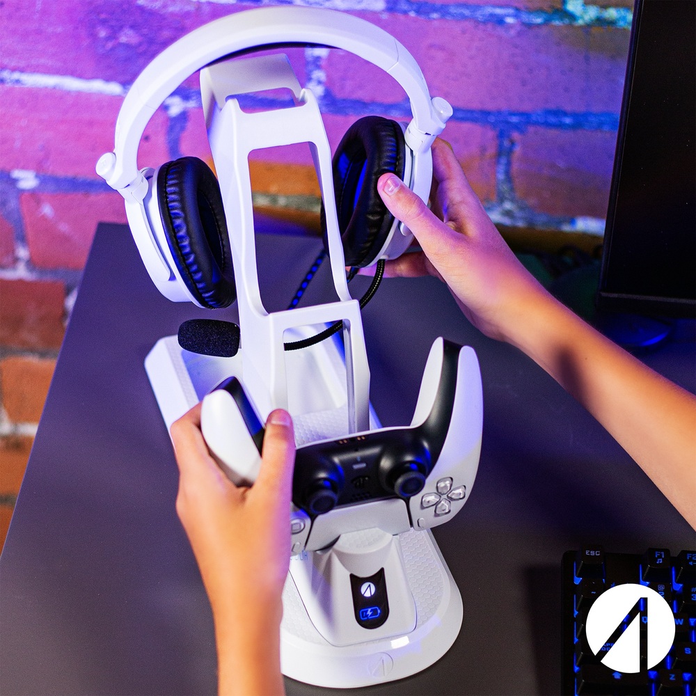 Unauffällige Ladestation, Gaming-Headset- und Controller-Ständer für PlayStation 5