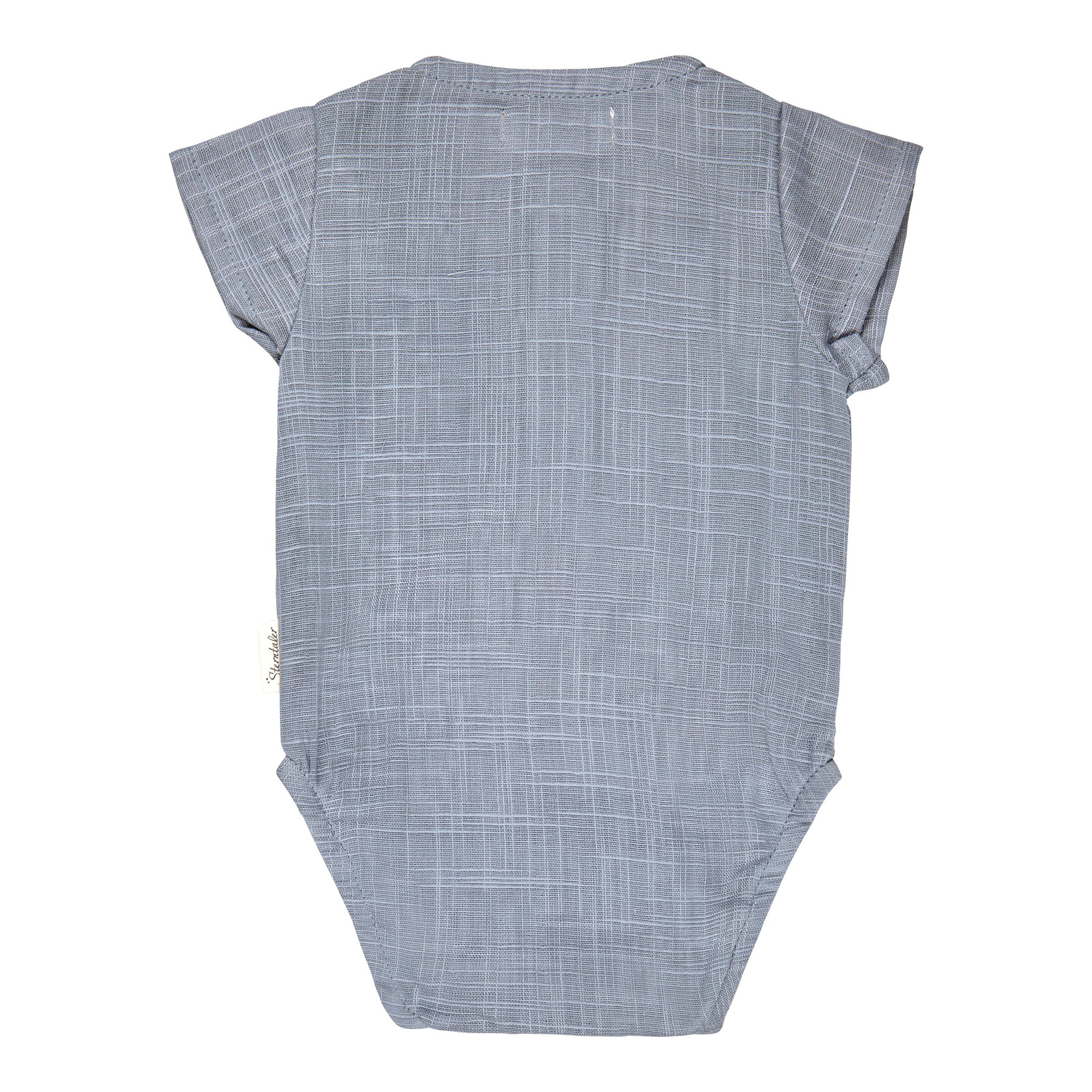 Sterntaler Body kurzarm Leinenoptik blau