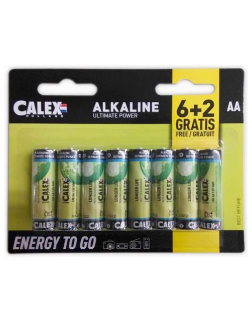 Calex Alkaline Aa Batterij Penlite - Elektra - 6+2 stuks