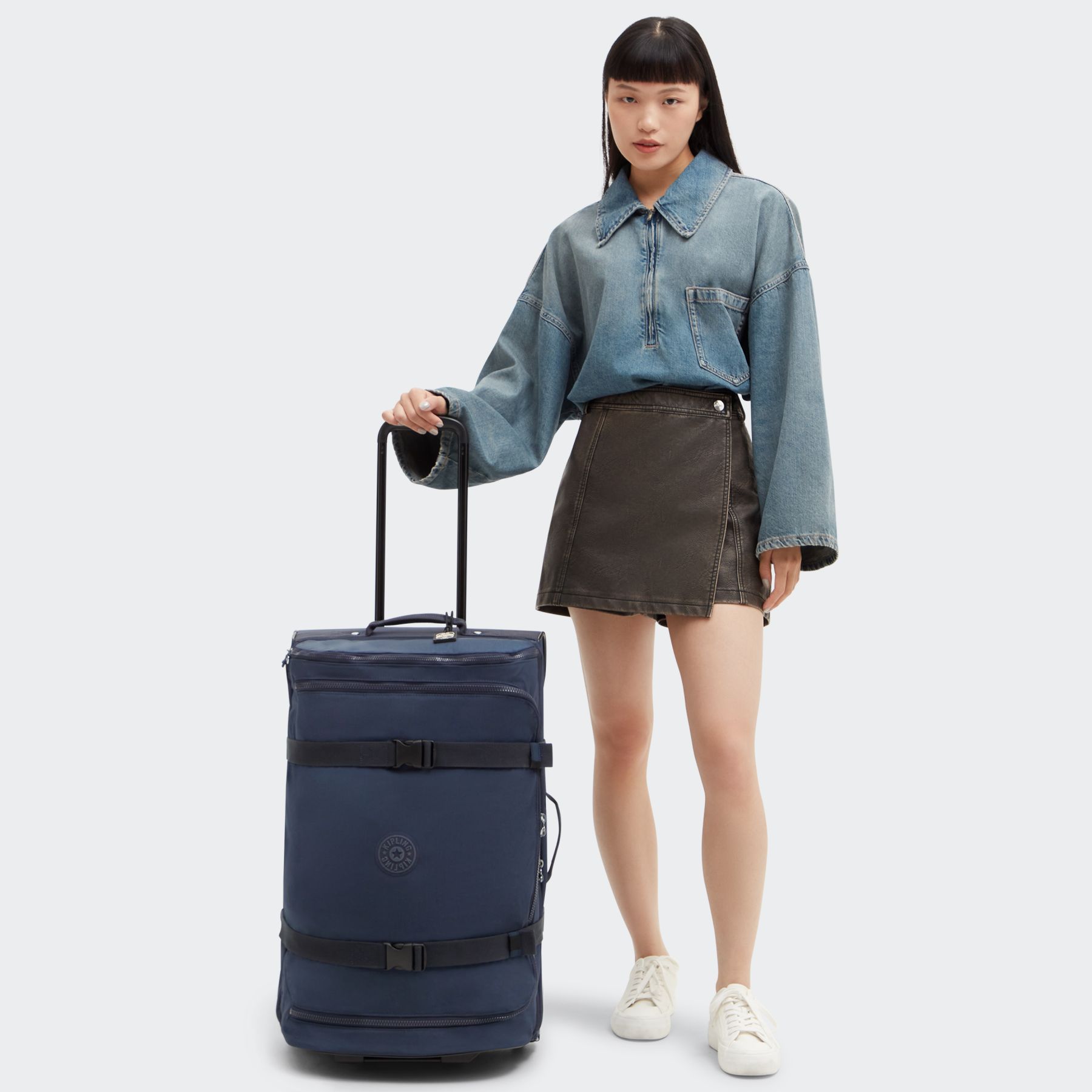 AVIANA M Valise à roulettes de taille moyenne avec sangles ajustables - Blue Bleu 2