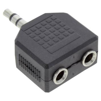 Q-Link stereo splitter 3,5mm 1 stuk male / 2 stuk female