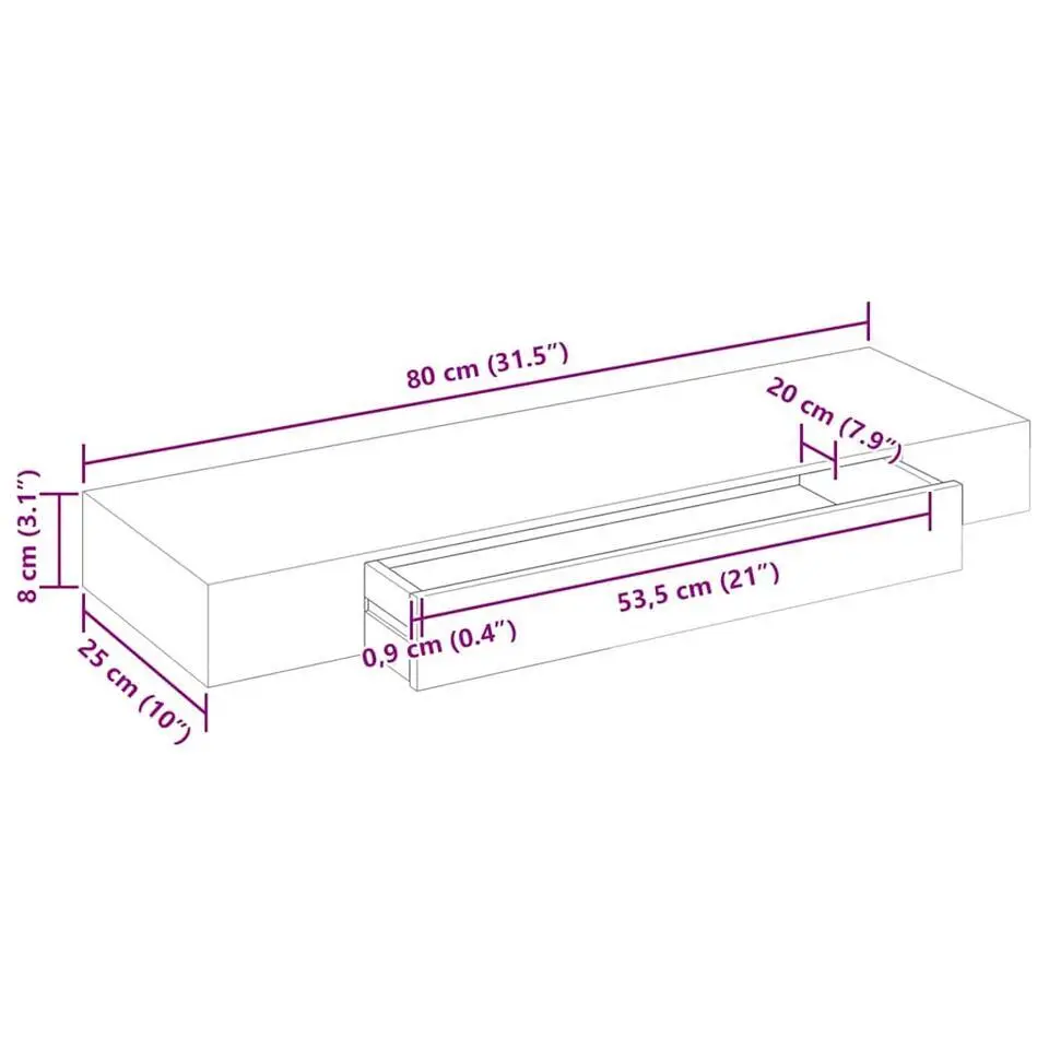 vidaXL - Wandplank - Wit - MDF