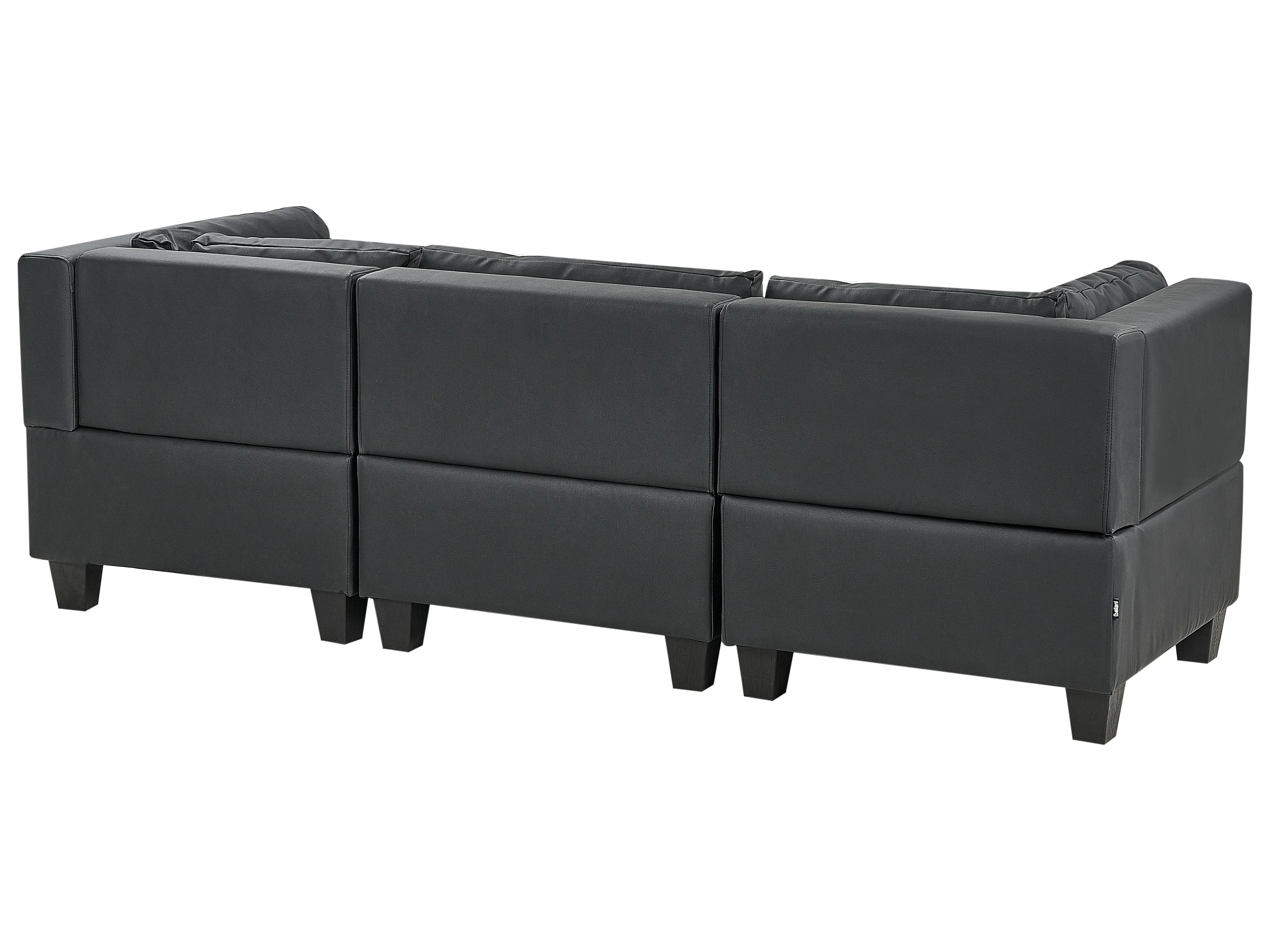 Modulaire bank 3-zits UNSTAD Kunstleer Zwart