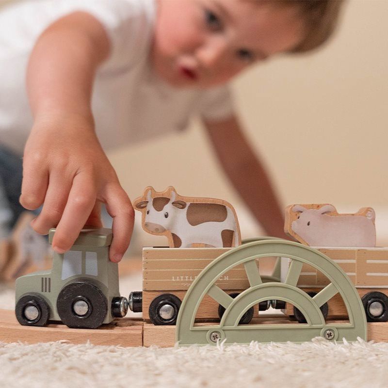 Little Dutch - Treinset - Little Farm - Hout - Inclusief Figuren en Dieren