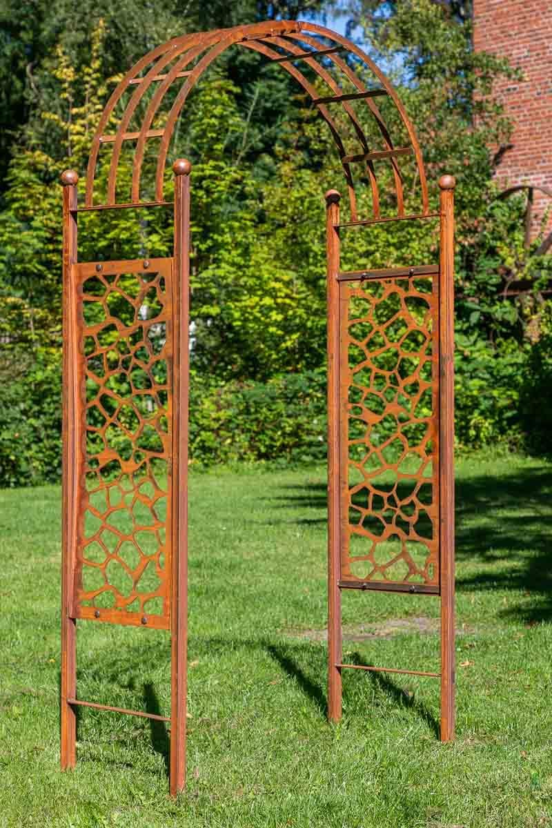 KUHEIGA Rosenbogen Metall Breite: ca. 110 cm Rost Rankbogen