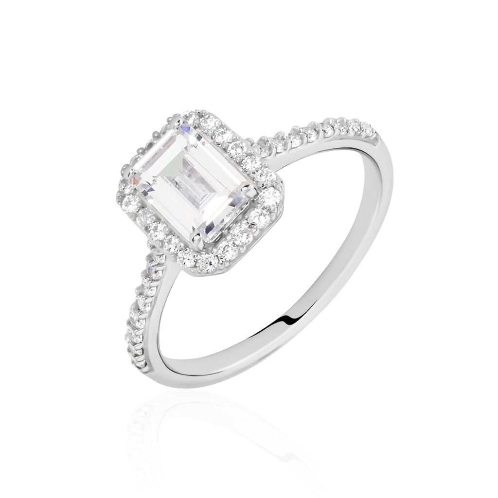 Bague Solitaire Cadmos Argent Blanc Oxyde De Zirconium