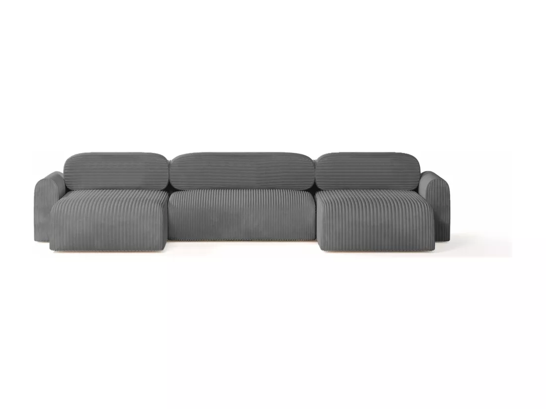 CANAPÉ PANORAMIQUE avec fonction de couchage Pirna U, 8 places, anthracite