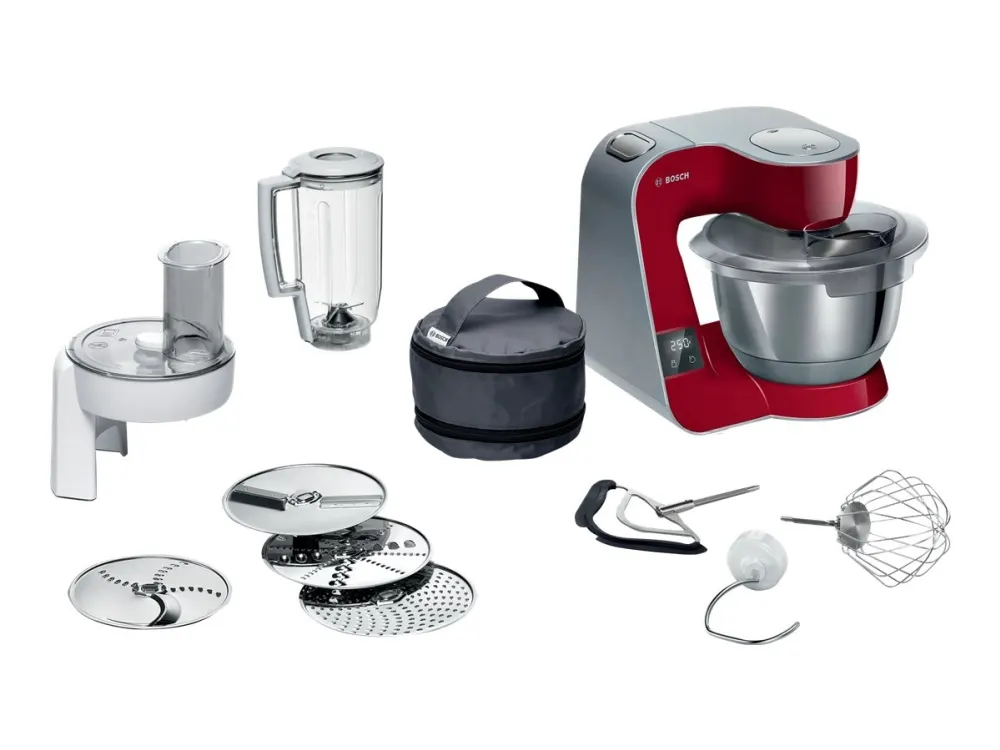 Bosch MUM5 MUM5X720 - Køkkenmaskine - 1000 W - dybrød/sølv