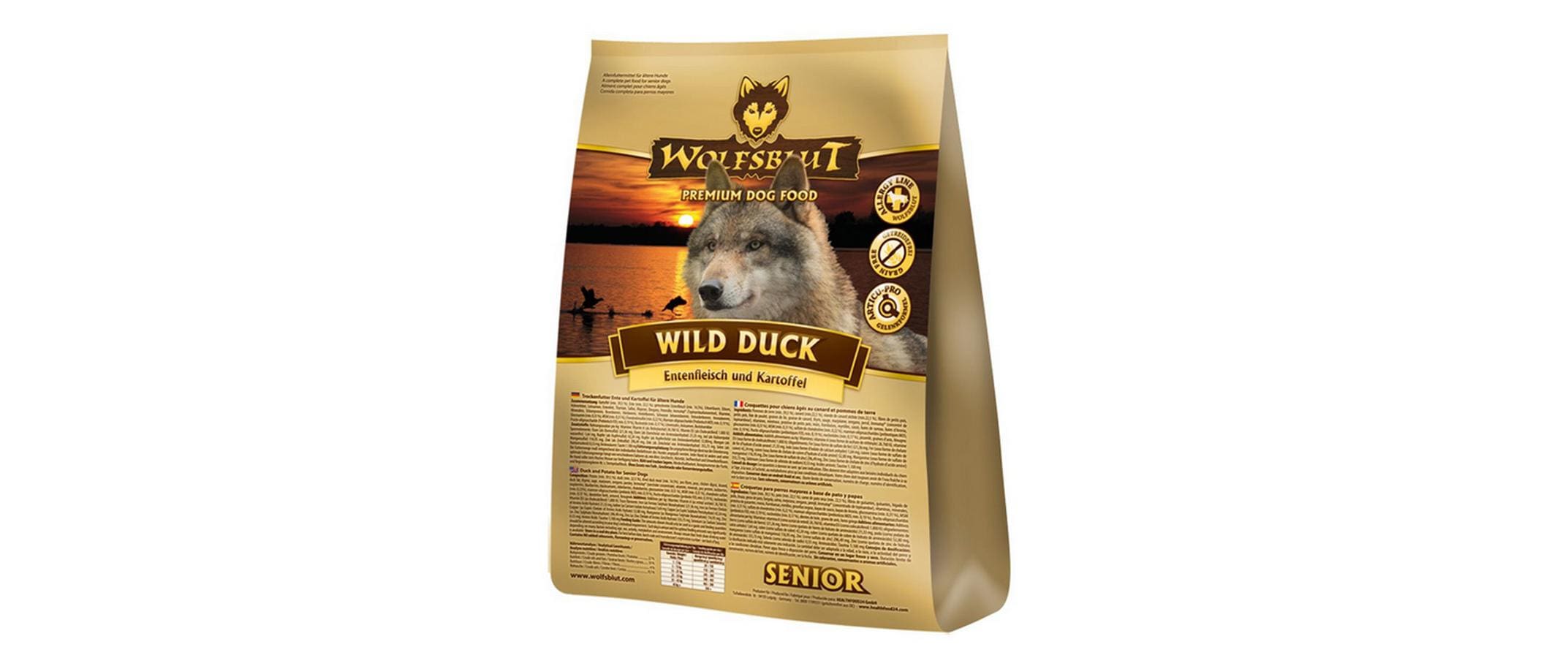 Trockenfutter Dog Wild Duck Senior, 2 kgMit Ente und Kartoffel, für ältere Hunde