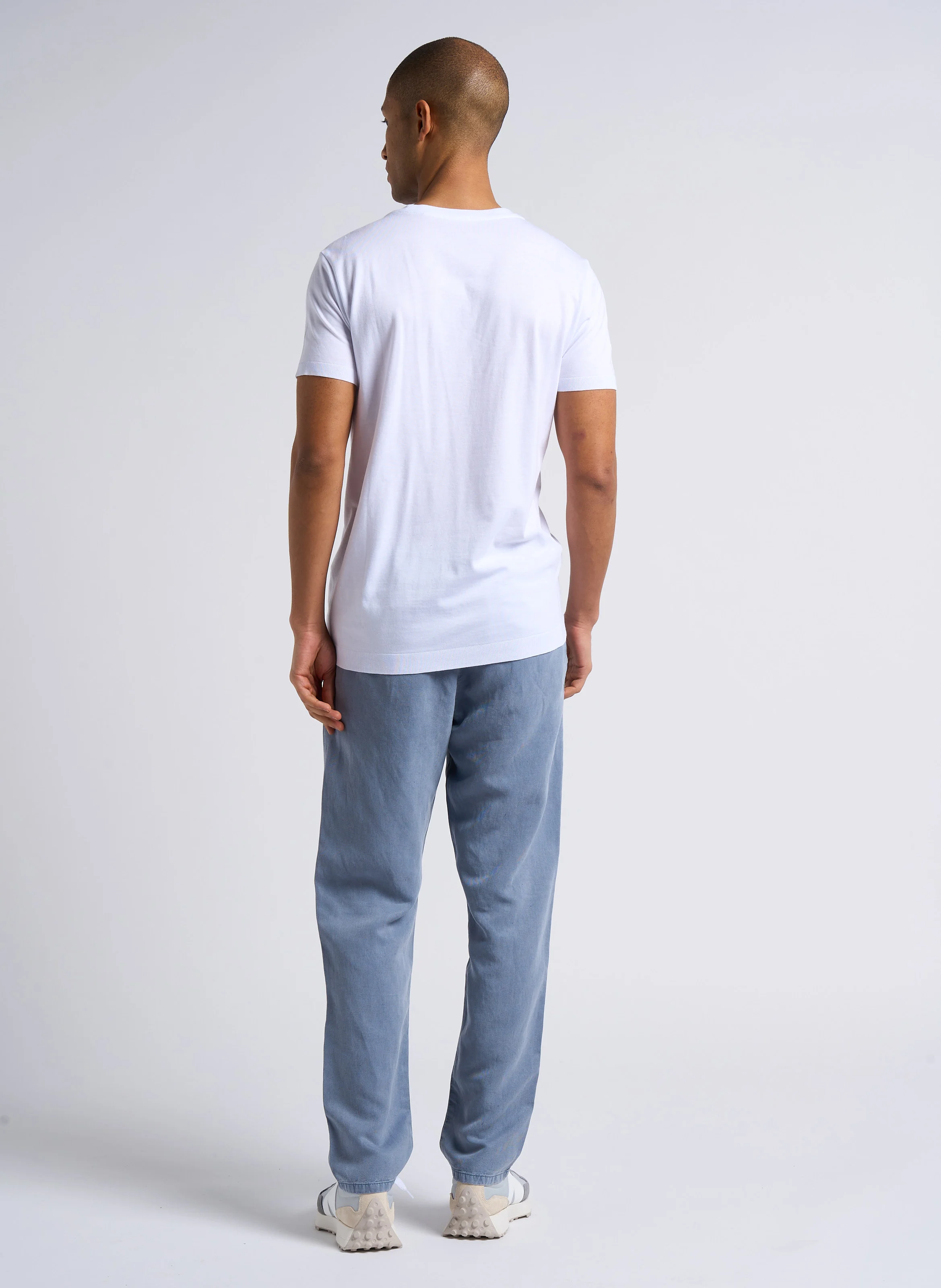 Tee-shirt col rond en coton mélangé | Blanc