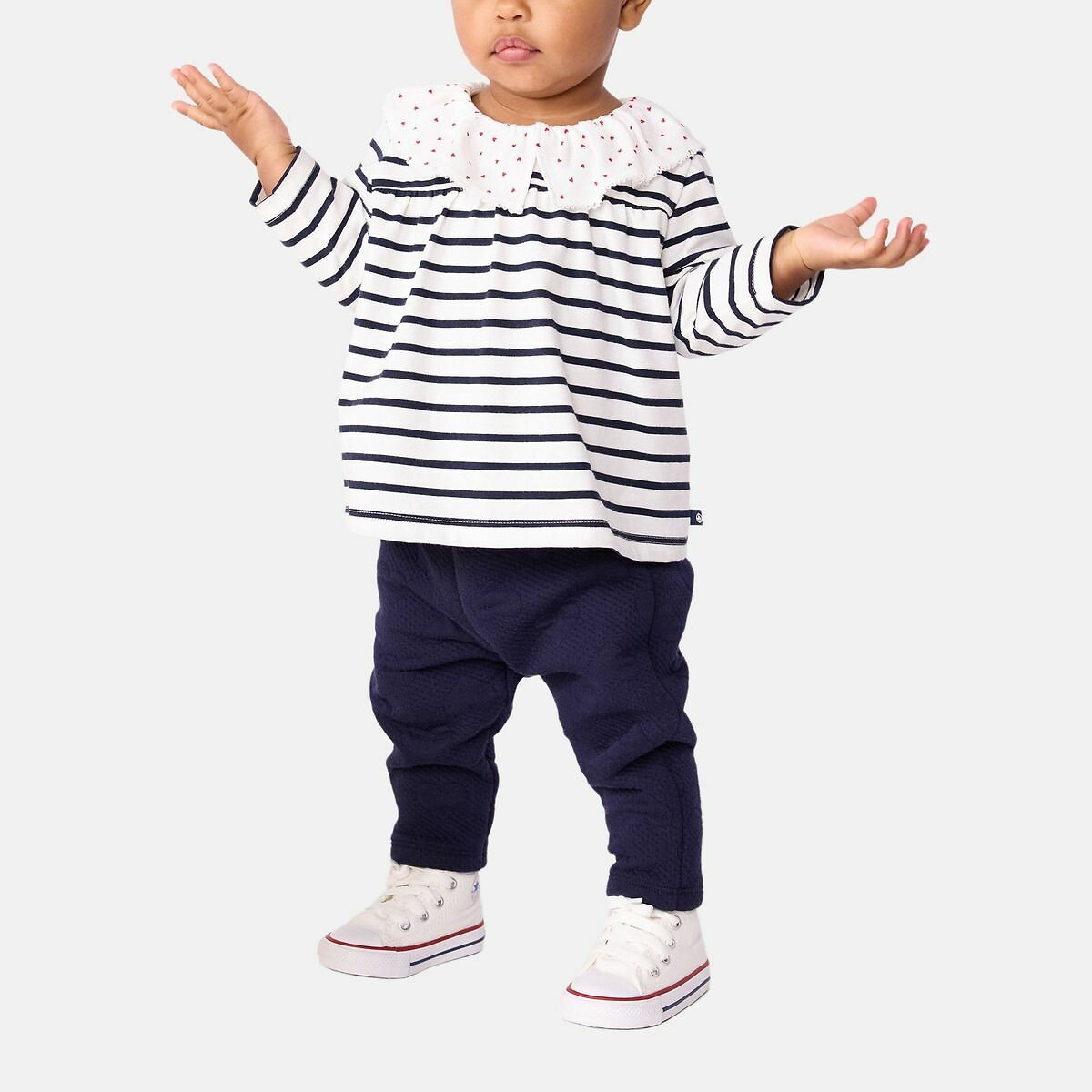 PETIT BATEAU<br>Blusa listrada, mangas compridas