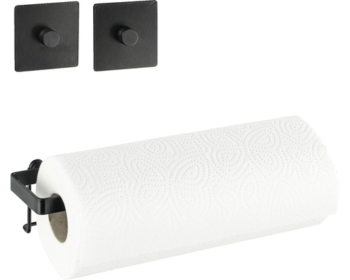 Wenko Turbo-Loc Gala zwarte keukenrolhouder + adapter