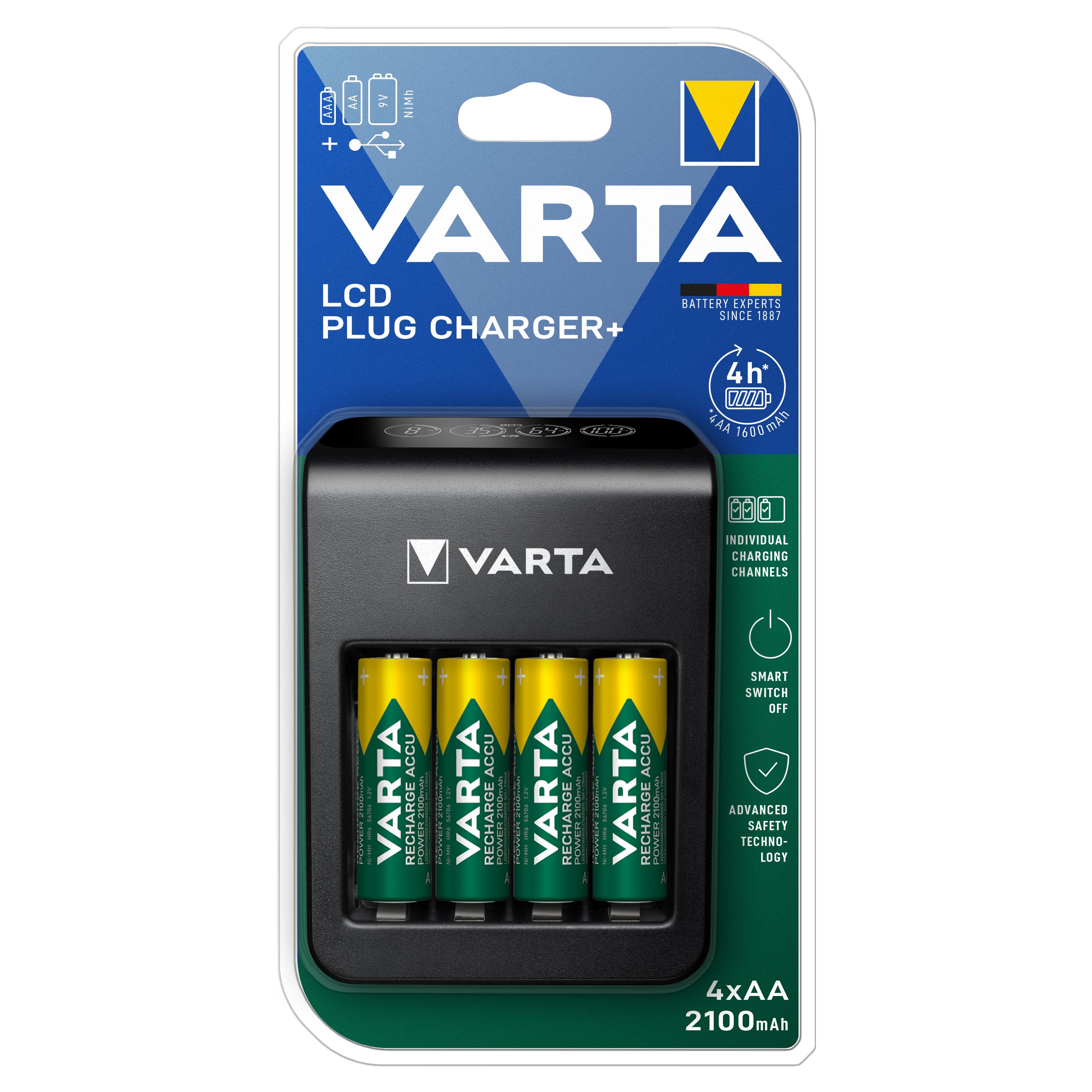 Varta LCD Plug Charger+ Batterilader